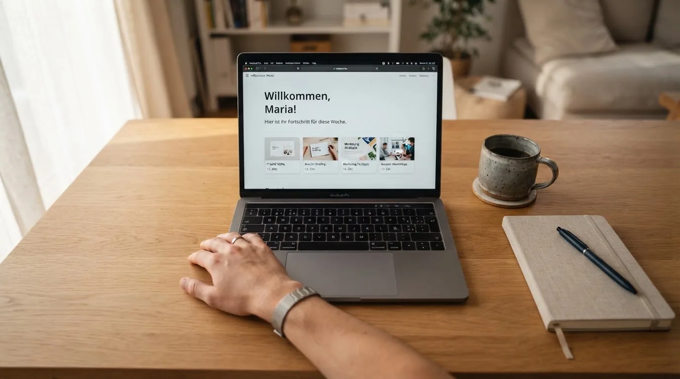 Person am Laptop liest eine Übersichtsseite zu Glücksspielen im Internet — beste craps online casinos österreich